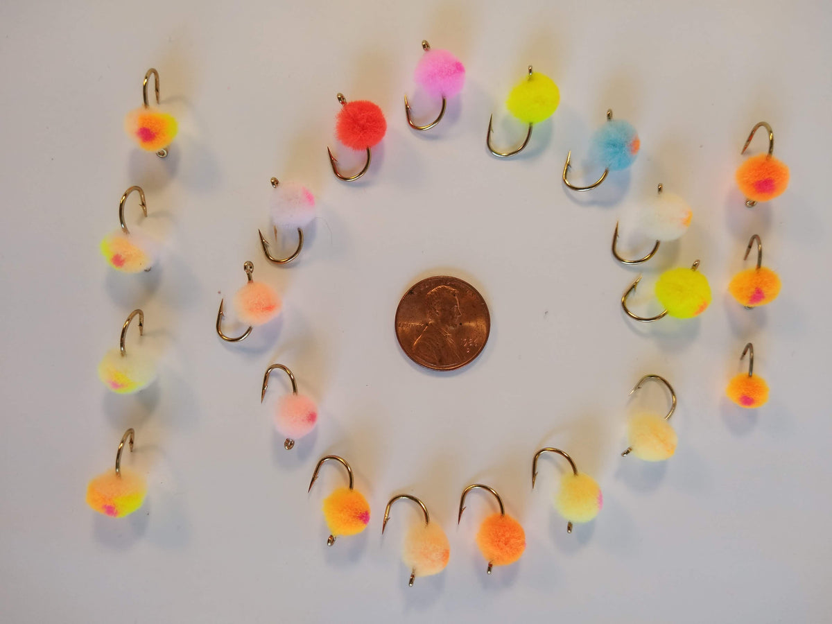  Tigofly 30 pcs/lot 3 Colors Nuke Egg Fly Glo Bug Fly Fishing  Flies Lures Size 8# (Assorted) : Sports & Outdoors