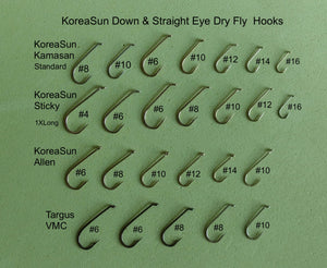 KoreaSun Dry Fly Hooks #4 to #18