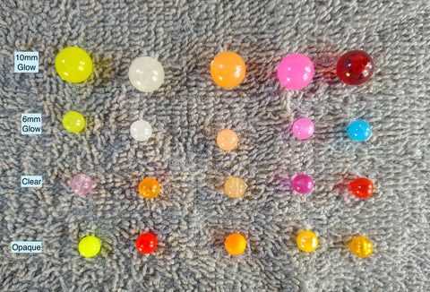 Glow 10mm and other 6mm Beads