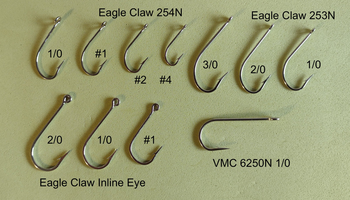 Eagle Claw Bass 3 Size Fishing Hooks for sale