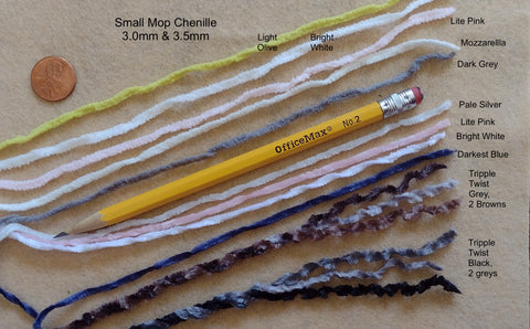 16 Colors Small Mop Chenille 3. to 3.5mm