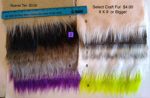 Craft Fur Colors 9 X 9inch pieces