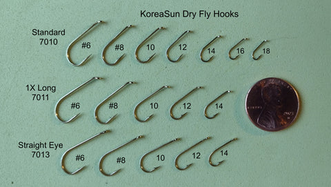 3 KoreaSun Dry Fly Hook Models Size 6 to 18