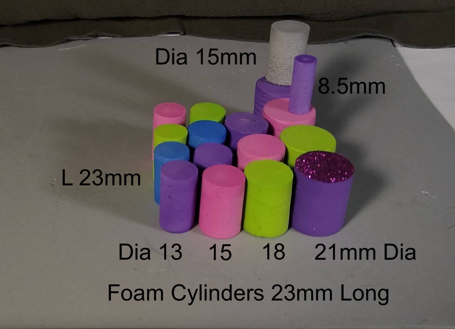 Short Foam Cylinders 0.9 inch long