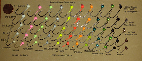 Fly Tying Jigs UV & Glow Colors Size #1-8
