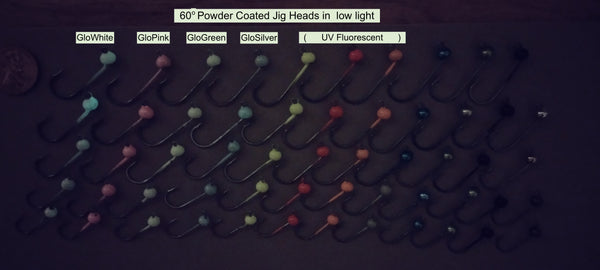 UV 60 degree Jig Heads in Low Light