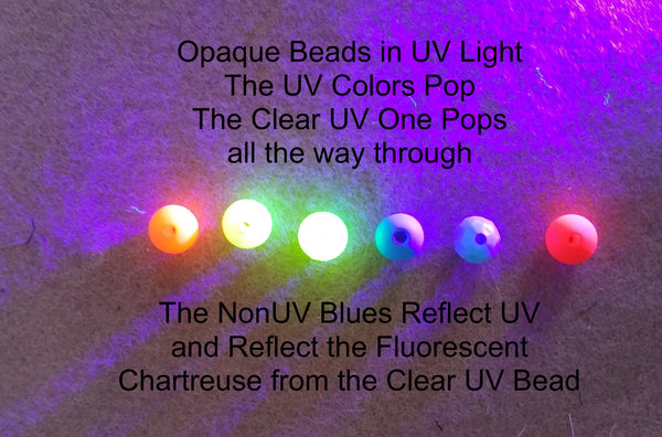 8mm UV beads Blazing in UV Light