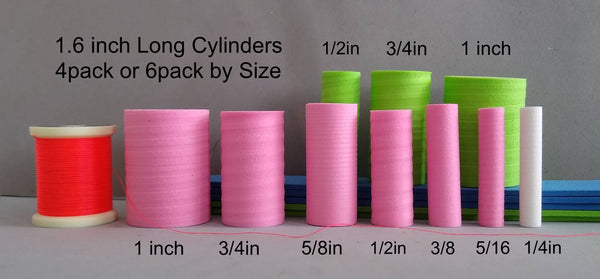 Pink & Lime Green Cylinders 1.6 inch long