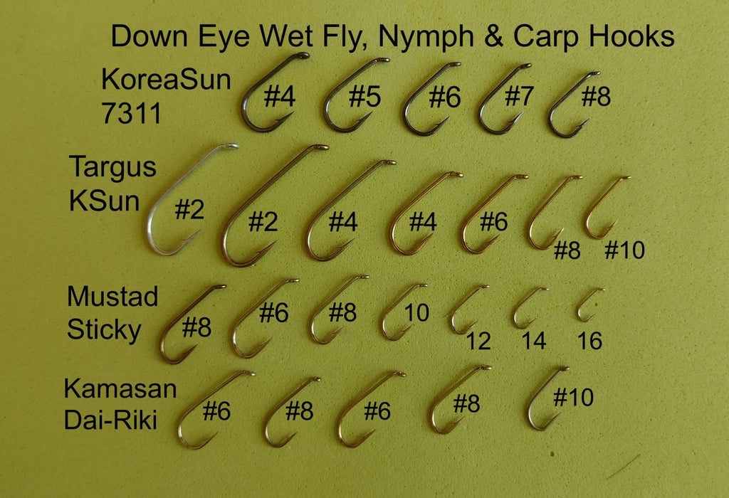 fishing fly hook size chart