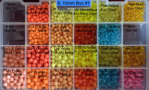 8 & 10mm Steelhead Beads, box #1