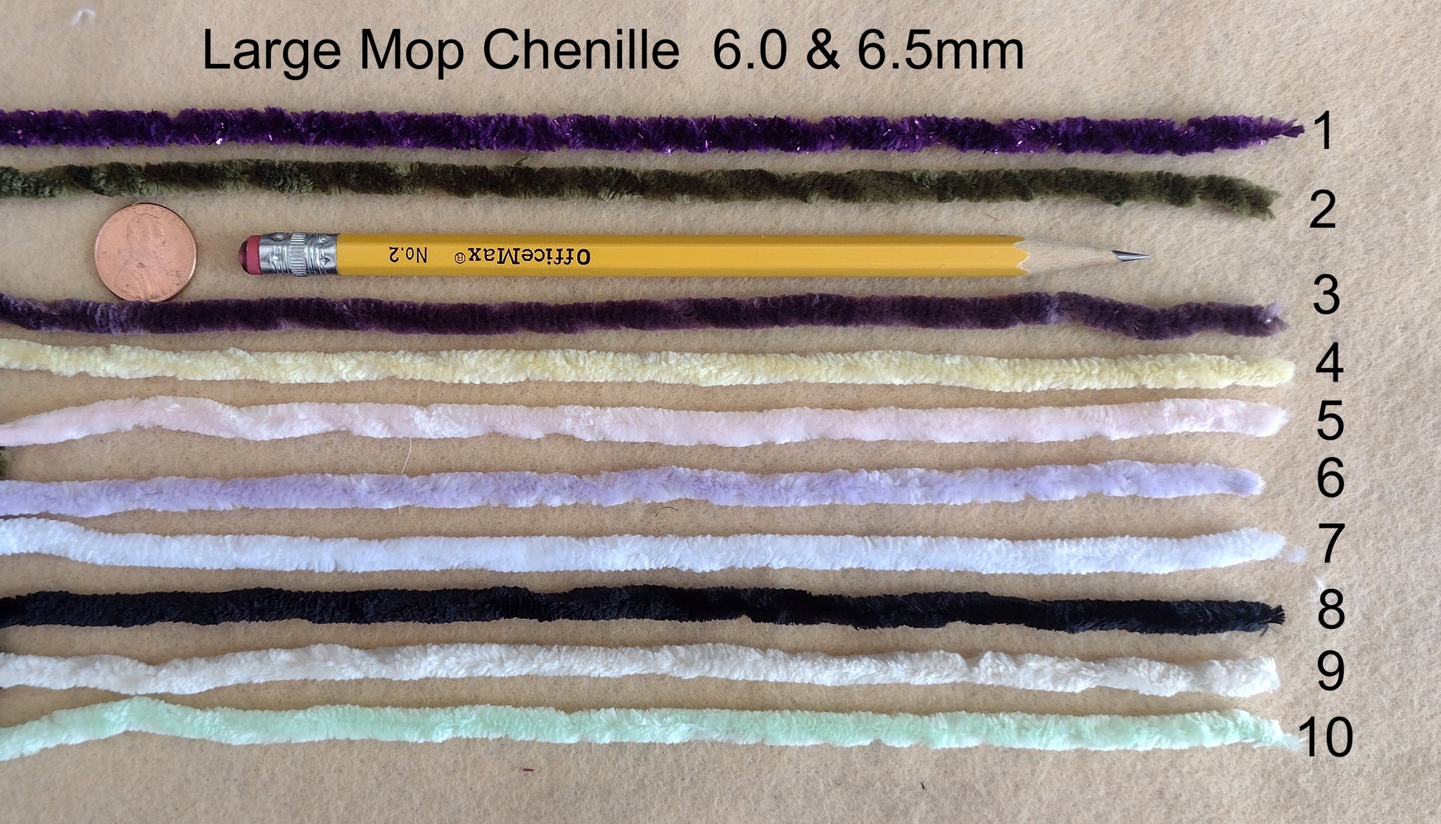 Large Mop Chenille Colors 6.0 & 6.5mm