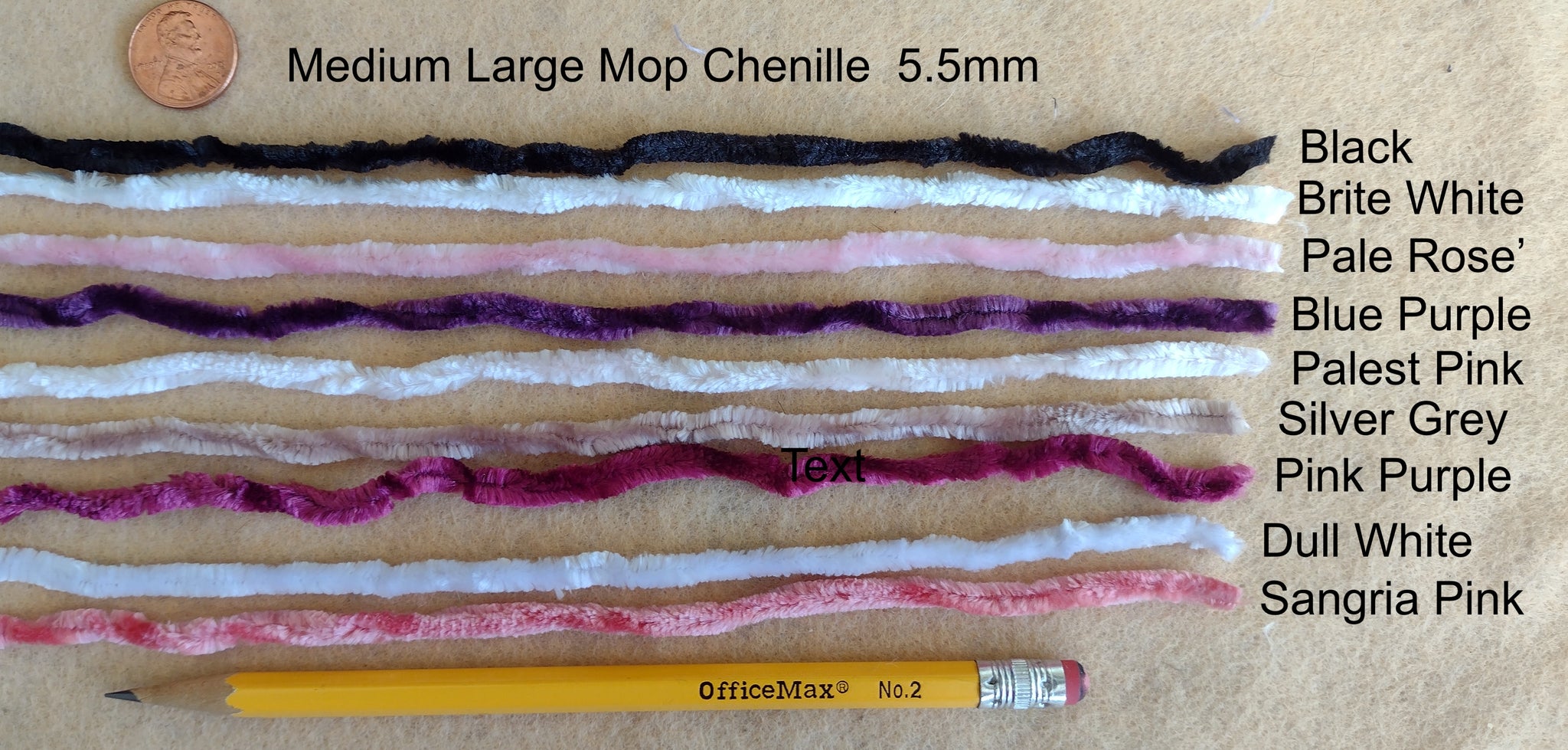 17 Colors Med Large Mop Chenille 5.5mm