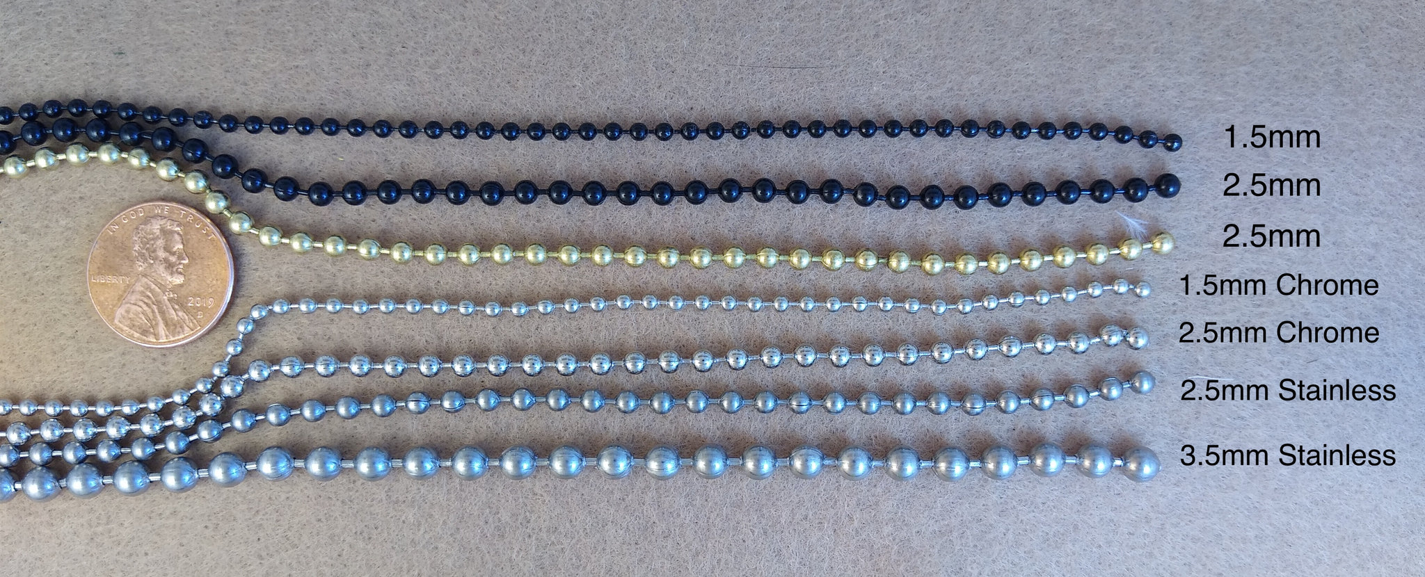 Bead Chain Eyes, $1.50 for most