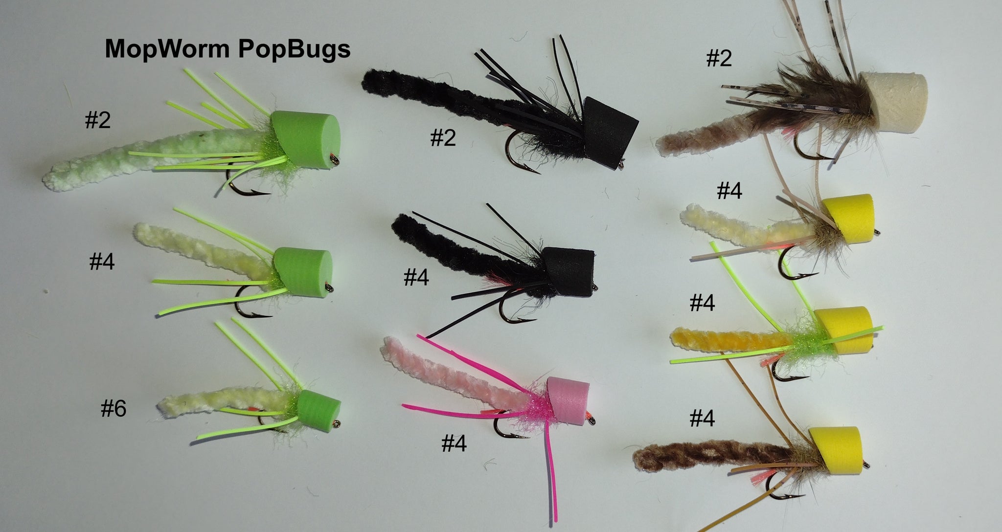 Mop Worm Popper Patterns Sizes #6 to #2