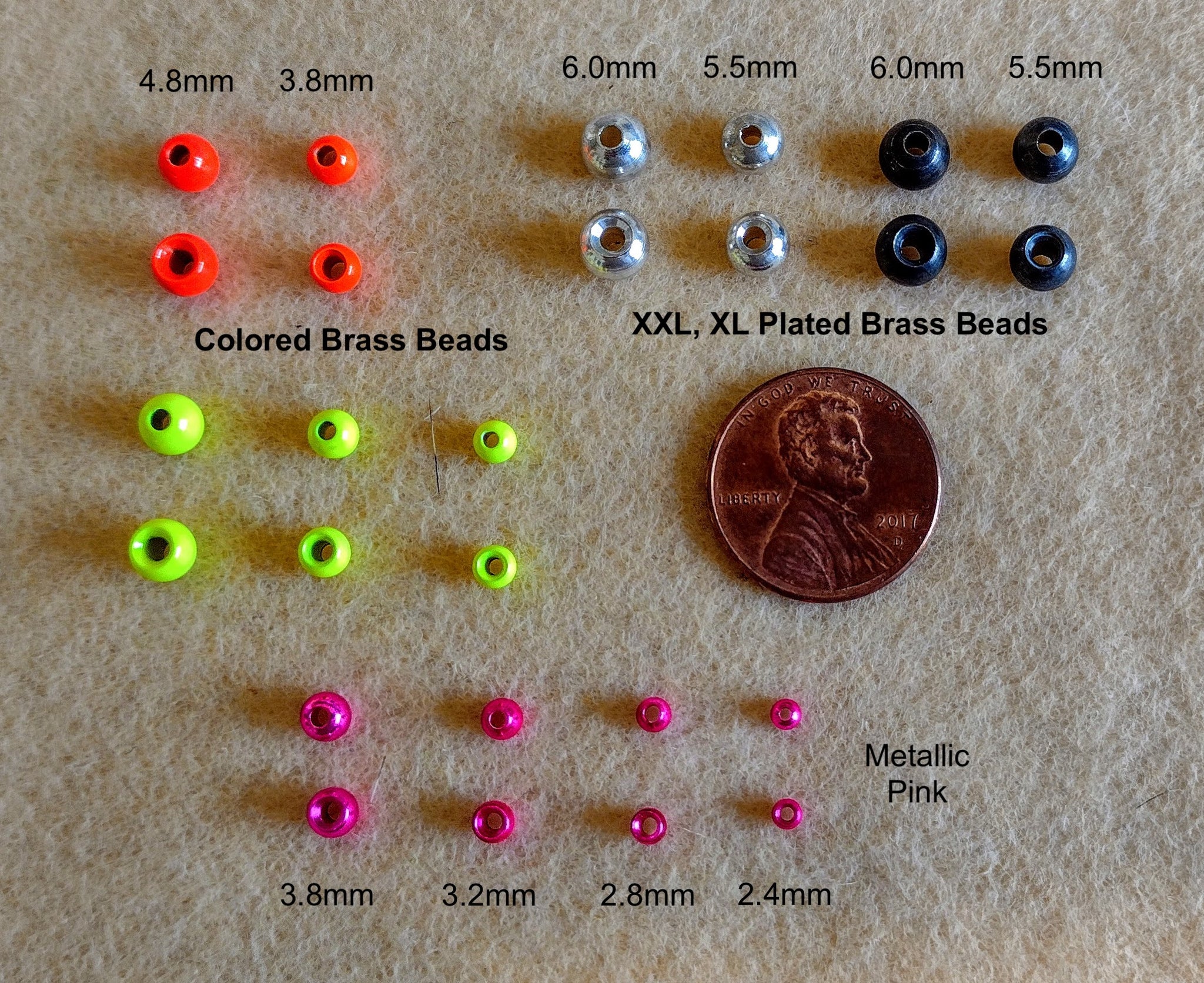 Colored and XL Brass Bead Heads